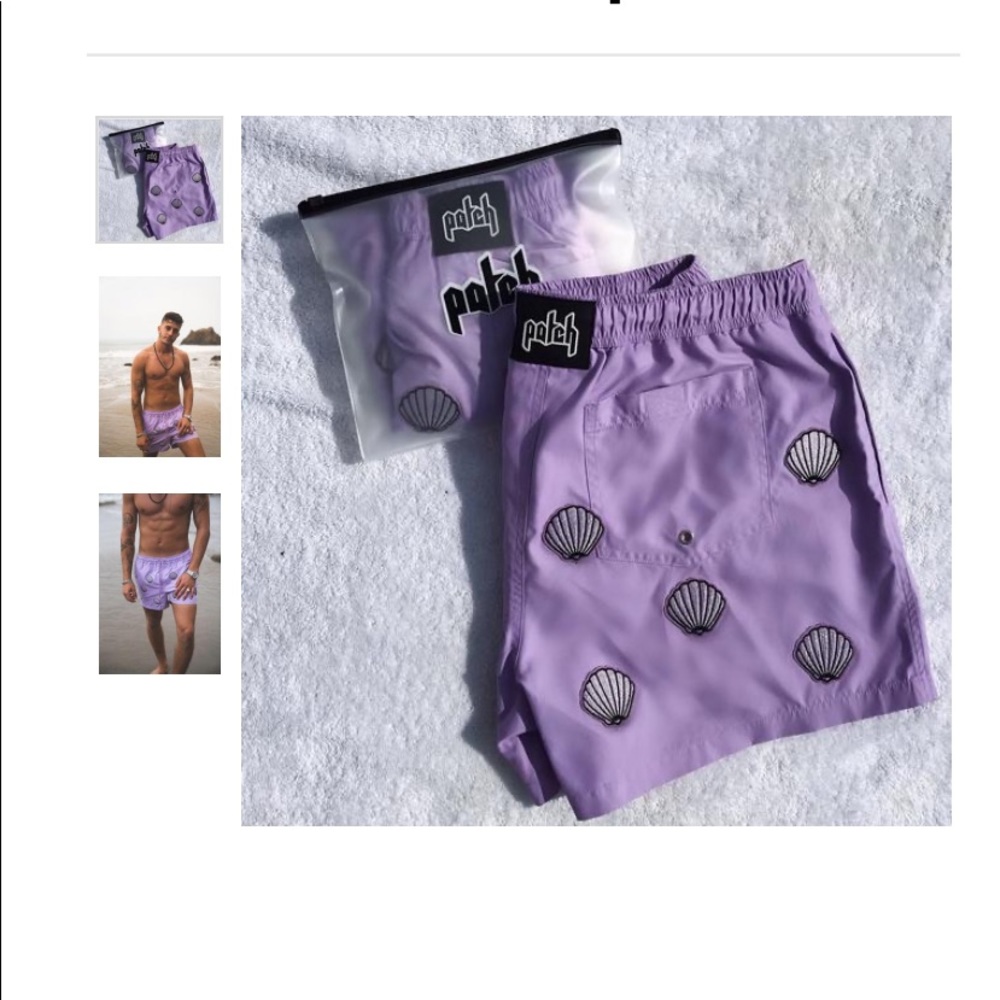 PATCH men’s scallop swim trunks